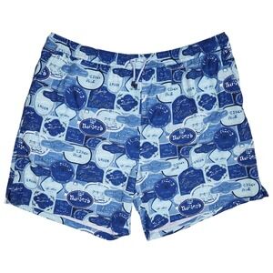 PETER MILLAR Men's XXL Blue Beer Lager Print Crown Sport Mesh Lined‎ Swim Trunks